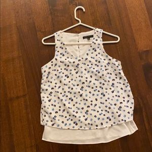 Blue flower pattern blouse